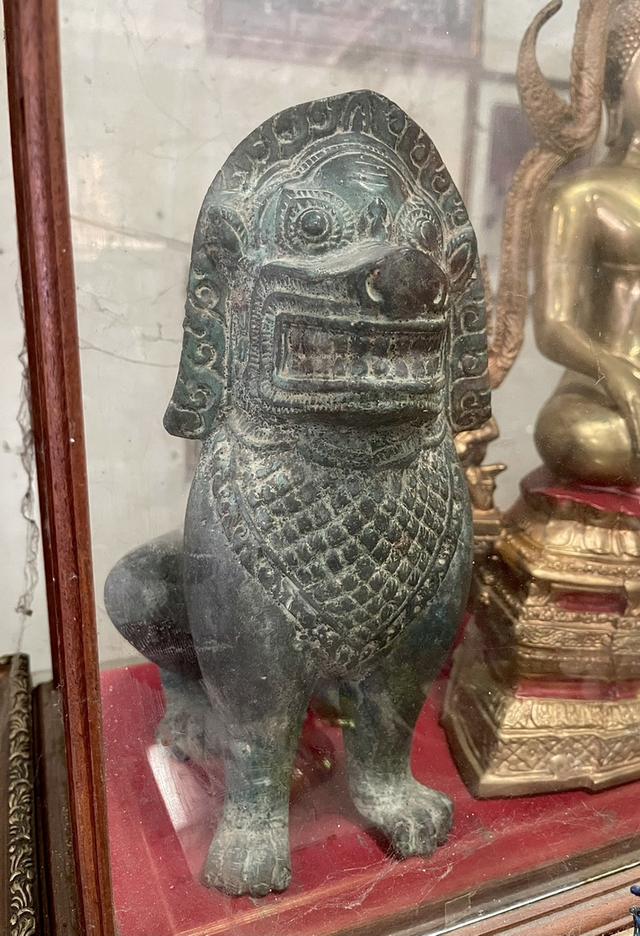 สิงห์โบราณ สิงห์อยุธยา สิงห์คู่ เนื้อสัมฤทธิ์ ตัวใหญ่ รูปหล่อสิงห์คู่ สิงห์สยาม 2