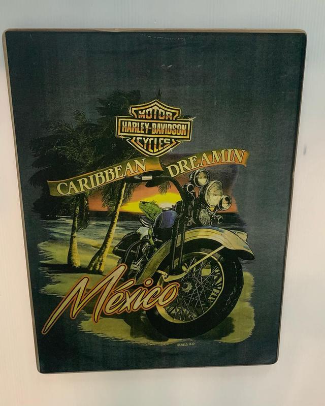 ภาพพิมพ์บนแผ่นไม้ Harley Davidson 4