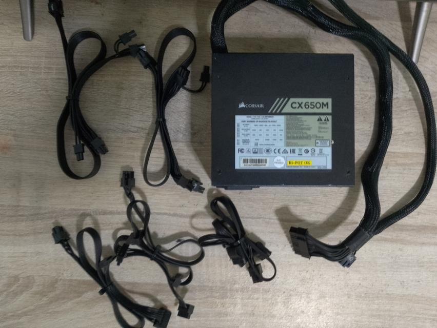 ชุดจ่ายไฟคอมพิวเตอร์เดสท็อป Corsair® CX650M มือสอง แท้ ราคา 840 บาท รวมค่าส่งทั่วไทย 7