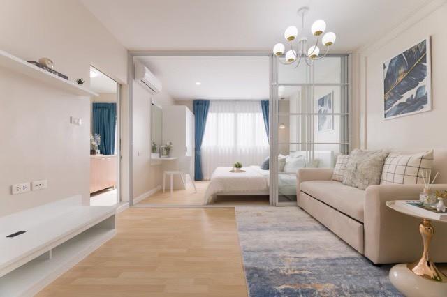 ขายคอนโด ดีคอนโด รามอินทรา Dcondo รามอินทรา ขนาด 30 ตร.ม.ตกแต่งพร้อมอยู่ ทำเลติดถนนใหญ่ ใกล้รถไฟฟ้าสายสีชมพูสถานีมัยลาภ 1