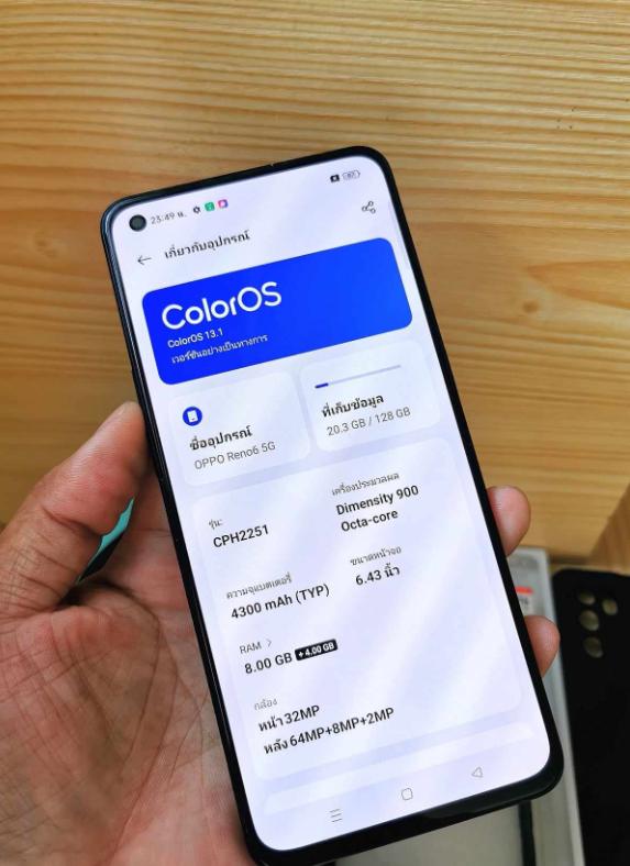 Oppo Reno 6 สีดำสภาพนางฟ้า 6