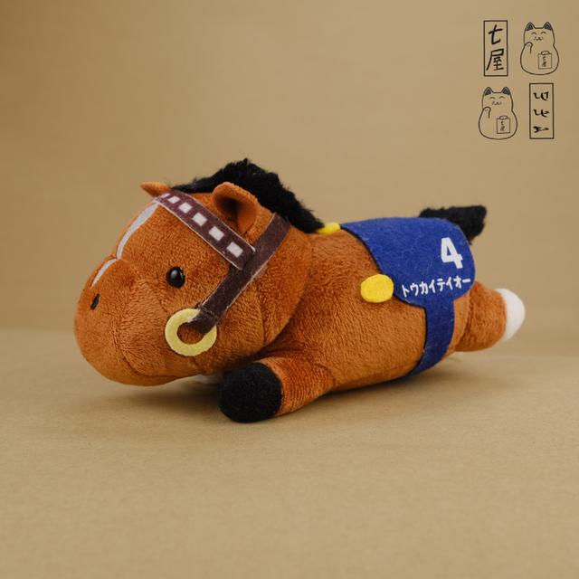 ต้าวอ้วน。ม้าแข่ง・NO.4・โทไก・เทโอ =͟͟͞🏇💨 Tokai Teio Standard 16 cm ✅ SK Japan・Thoroughbred Collection・Lying-down Plush Mascot・38th Arima Kinen ❄️✨ รูปที่ 3
