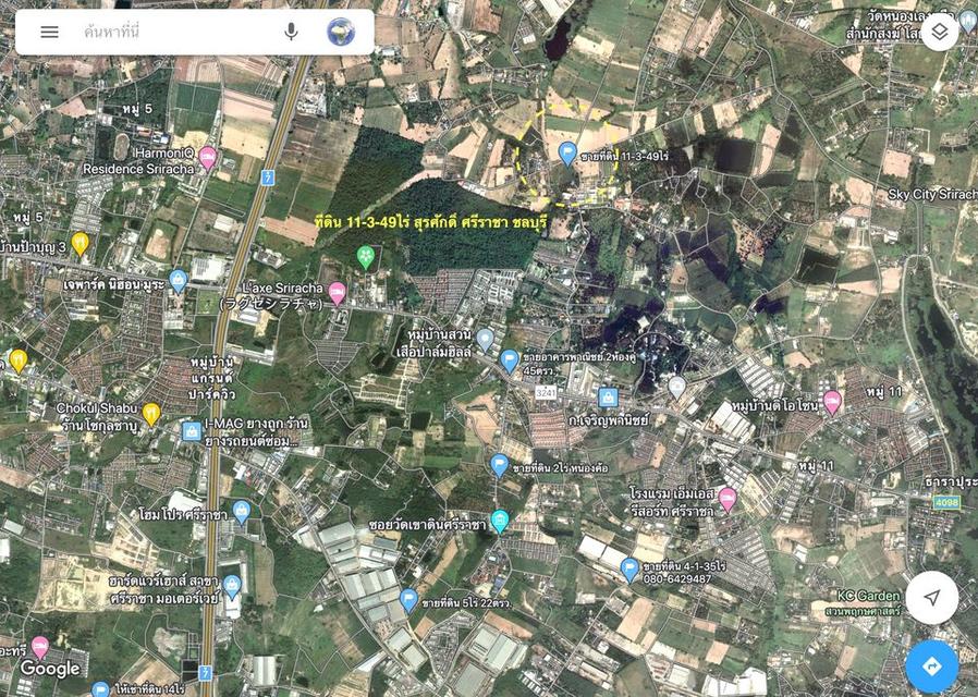 ขายที่ดินใกล้สวนเสือ ศรีราชา ชลบุรี เนื้อที่ 11ไร่ 3งาน 49ตรว.ติดถนน2ด้าน 110x100เมตร ทำเลเหมาะพัฒนาอสังหาริมทรัพย์ ใกล้สวนเสือ,ใกล้นิคมปิ่นทอง1,2 8