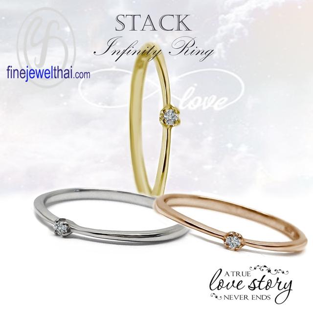Finejewelthai แหวนเพชรพรีเมี่ยม เงินแท้925 แหวนมินิมอล - R1360cz