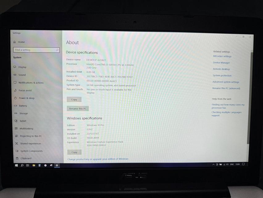 ขาย โน๊ตบุ๊ค Asus จอ ขนาด 15.6 CPU i3 5005U 2.00Ghz แรม 8Gb ฮาร์ดดิส ssd480Gb  3
