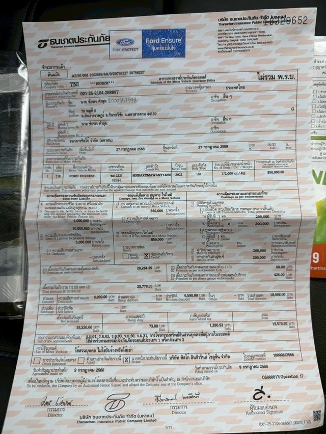 FORD EVEREST 2.0 TURBO  SPORT AUTO ปี22 ไมล์น้อยสุด 9