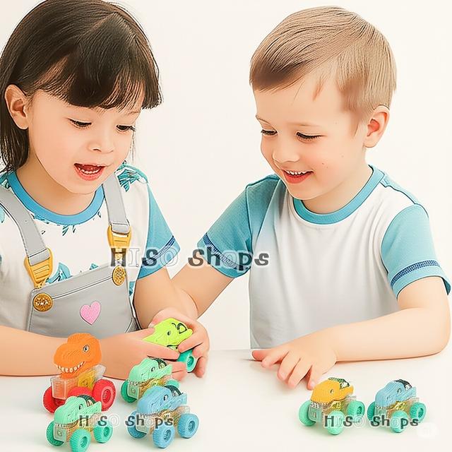 รถของเล่นไดโนเสาร์มอนสเตอร์คาร์ Colorful Gear Dinosaur Car รถวิบากพร้อมนวัตกรรมขับเคลื่อน Inertial Systemไม่ต้องใช้แบตเตอรี่ ภายในมีกลไกฟันเฟือง