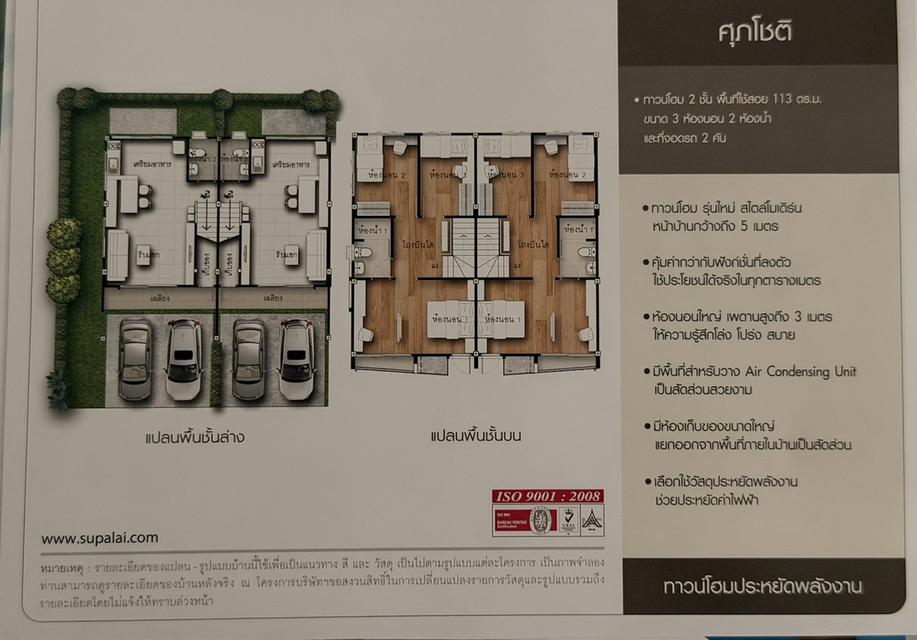 ขายทาวน์โฮม 2ชั้น พื้นที่ 113 ตร.ม(28.25 (ตร.ว.) 16
