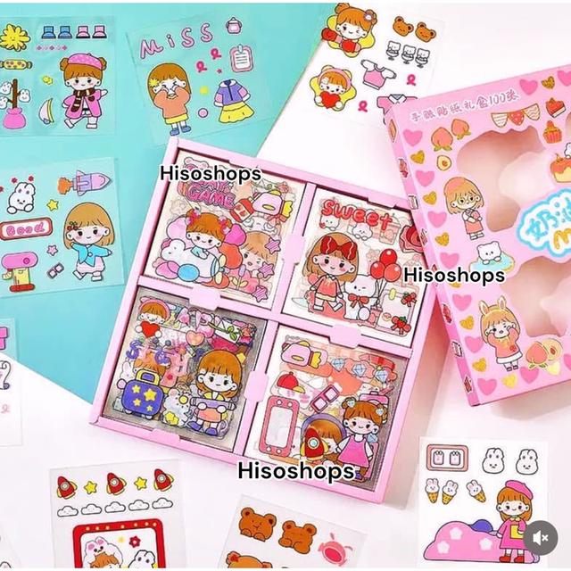 CUTE CARTOON STICKERS สติ๊กเกอร์น่ารักๆ ลายการ์ตูน แบบกล่อง หลายแบบ สำหรับตกแต่งได้อารี่ แต่งสมุดโน๊ต ของใช้ต่างๆกันน้ำ 4