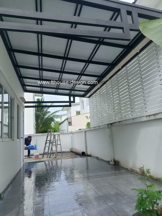  ต่อเติมแบบครบวงจร โครงหลังคา กันสาด ห้องครัวเทพื้นปูกระเบื้อง โทร 0950920028 12