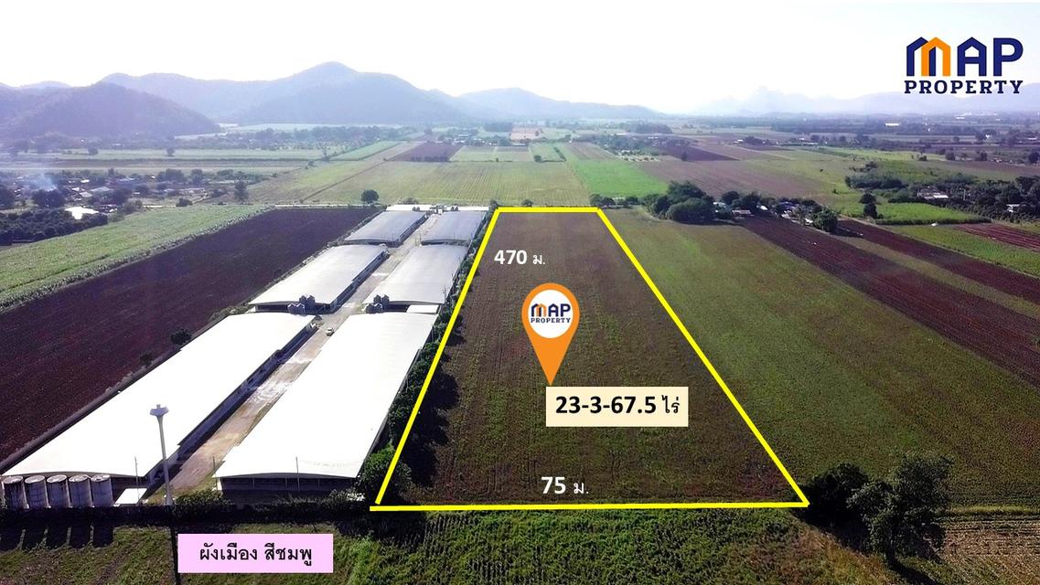 ขายที่ดิน ผังเมืองสีชมพู อ.พัฒนานิคม 23-3-67.5 ไร่ 6