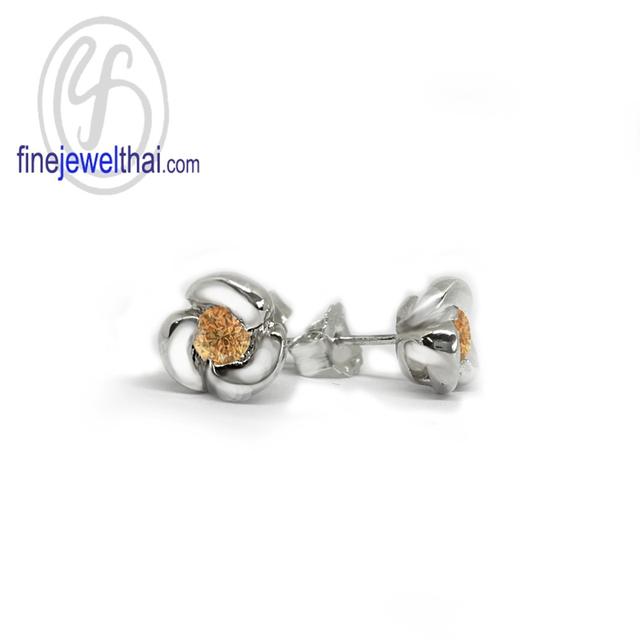 Finejewelthai ต่างหูซิทริน พลอยแท้ พร้อมใบรับรอง E1052ct