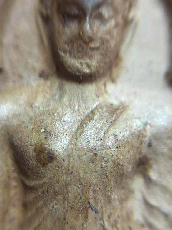 พระเนื้อดิน พิธีใหญ่ พิมพ์พระพุทธโคดม ปี 2505 แบบผิวเคลือบหายาก หลวงพ่อขอม วัดไผ่โรงวัว จ.สุพรรณบุร หลวงพ่อกวยร่วมเสก