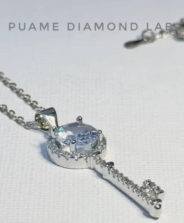 สร้อยคอจี้เพชร เหมาะกับคุณผู้หญิงใส่ออกงานได้ทุกงานเป็นของขวัญวันแต่งงาน วันเกิดพร้อมใบรับประกันสินค้าที่ร้านปุอามี่ Diamond Lap Rama2(095-8894732) รูปที่ 4