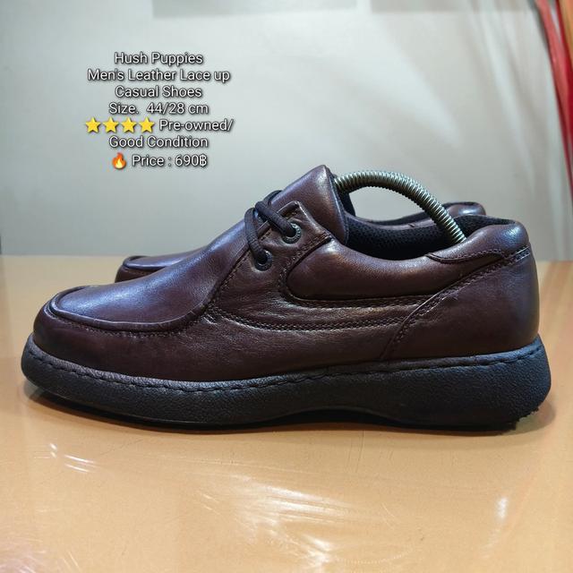 Hush PuppiesMen's Leather Lace up Casual ShoesSize.  44/28 cm⭐⭐⭐⭐ Pre-owned/ Good Condition🔥 Price : 690฿