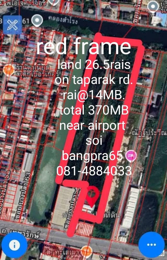 land for sales on taparak road km.18 soi bangpra65 bangpee samutapakarn near interairport 1