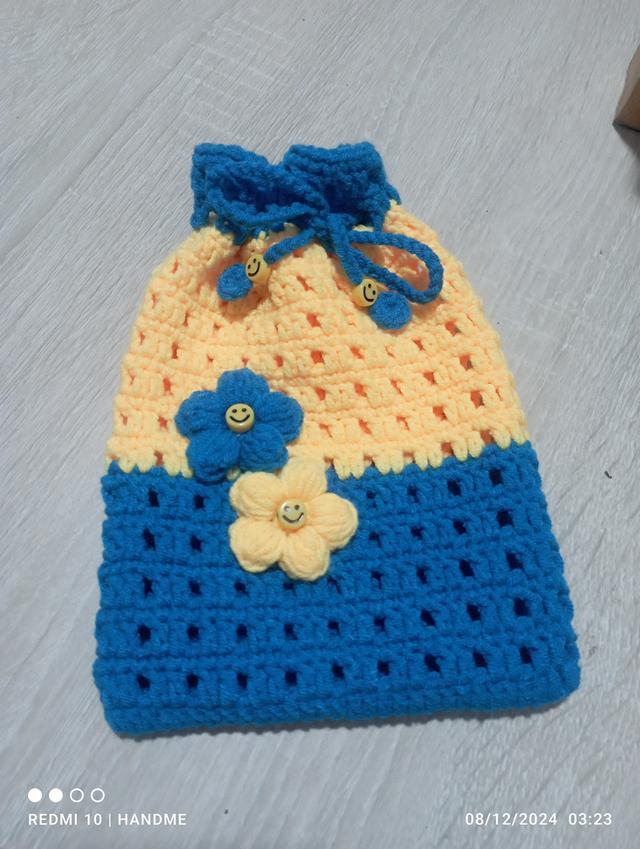 กระเป๋าไหมพรมเชือกรูด ไหมคอตตอล รูปที่ 2