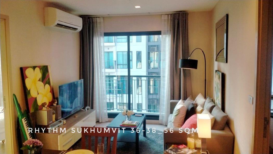 ให้เช่า คอนโด corner unit 2 bedrooms Rhythm Sukhumvit 36-38 : ริทึ่ม สุขุมวิท 36-38 56 ตรม. high floor near BTS Thonglor 6