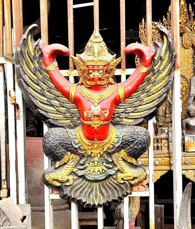 ครุฑศาลเก่า ครุฑหน้าดุ ขนาด80ซม พญาครุฑหน้าศาล 2
