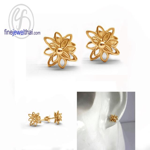 ต่างหูรูปดอกไม้-ต่างหูเงินแท้925-ออกแบบพิเศษ-Finejewelthai-E107500 รูปที่ 4