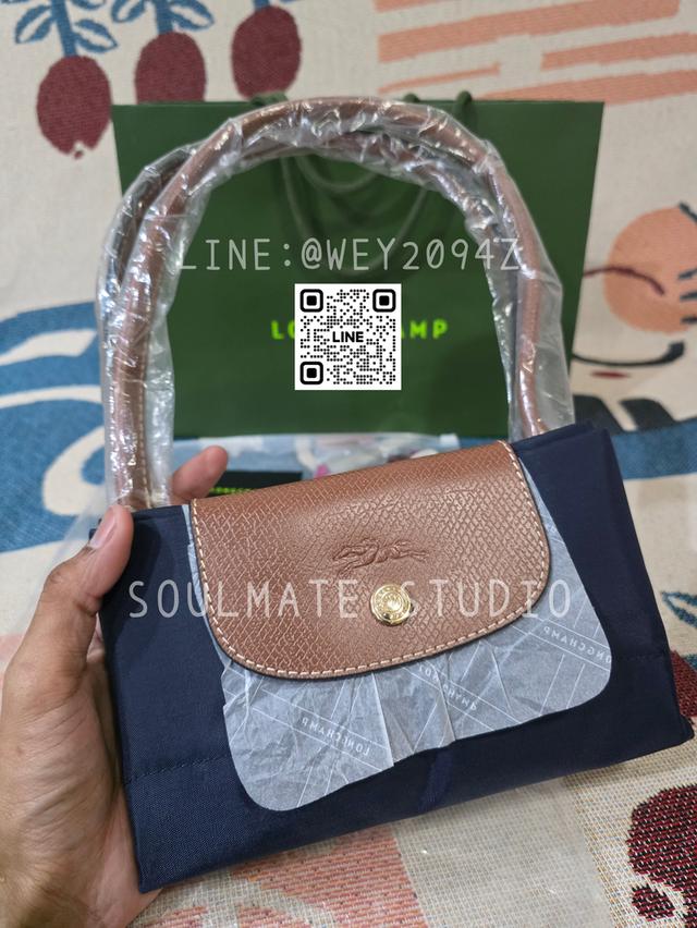 กระเป๋า เลอปิยาจ Le Pliage Original M Tote Bag Navy สีน้ำเงิน หูยาว ไซส์เอ็ม  3