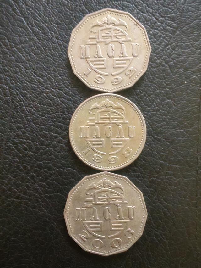 เหรียญ​มาเก๊า​ปี1992, 5เปเซตา,ปี1998,1เปเซตา,ปี2003,5เปเซตา​