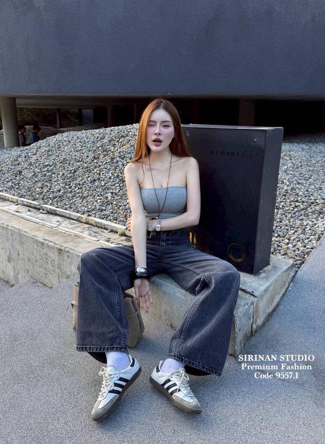 กางเกงยีนส์ขากระบอกเอวสูง 7