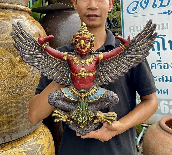 พญาครุฑ ครุฑเก่า ปีกกว้าง50ซม พญาครุฑหน้าเทพ ครุฑแขวนผนัง