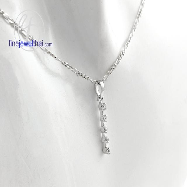 Finejewelthai จี้มินิมอล เงินแท้925 เพชรสังเคราะห์ - P1158cz รูปที่ 3