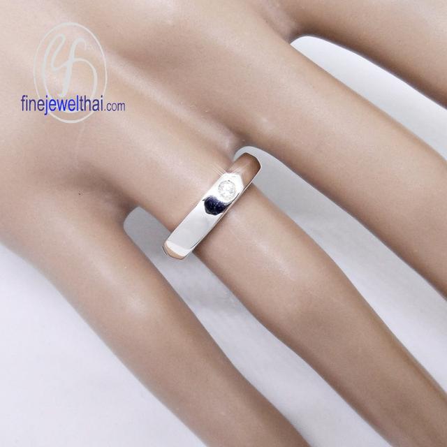Finejewelthai-แหวนเพชร-แหวนนามสกุล-แหวนสลักอักษร-แหวนเงินแท้-R1250cz