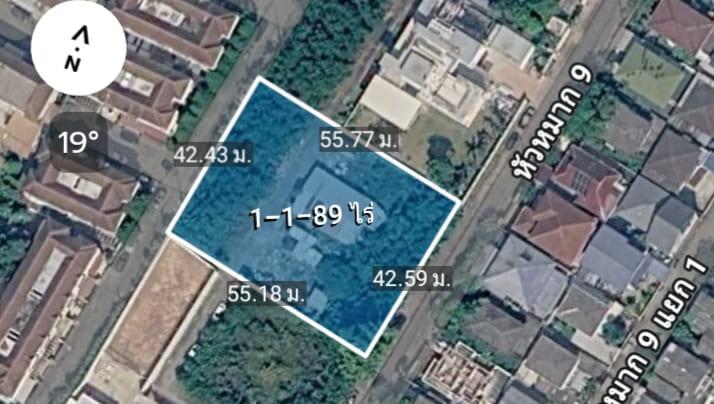 ขายที่ดินเปล่าถมแล้ว 1-1-89 ไร่ ถ.หัวหมาก ซอย 9 ใกล้สถานีรถไฟฟ้า ศรีกรีฑา แขวงหัวหมาก เขตบางกะปิ กทม. 4