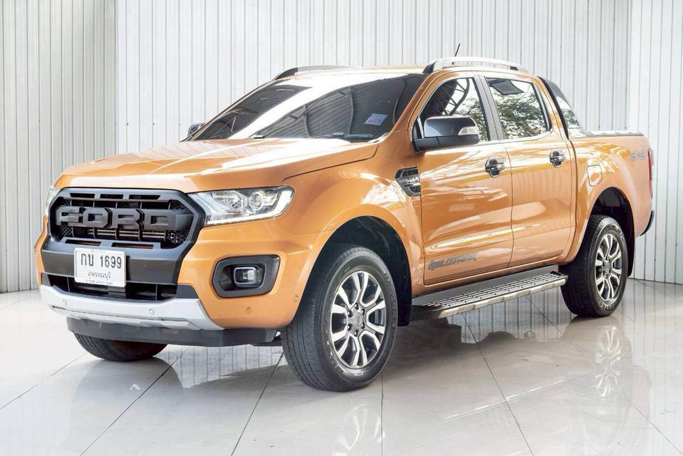 FORD RANGER 2.0 BI-TURBO WILDTRAK 4WD ปี 2019 สีส้ม โฉม DOUBLE CAB