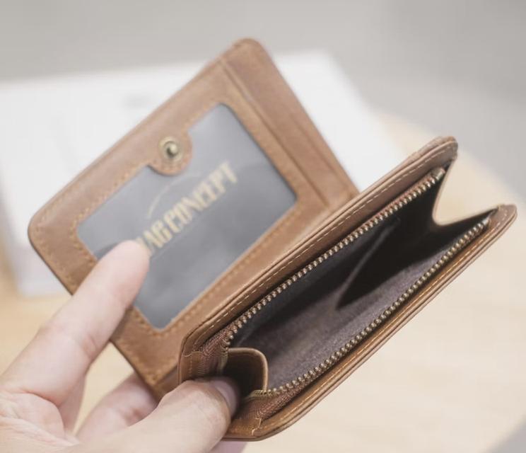 กระเป๋าสตางค์ชายหนังแท้น้ำตาล