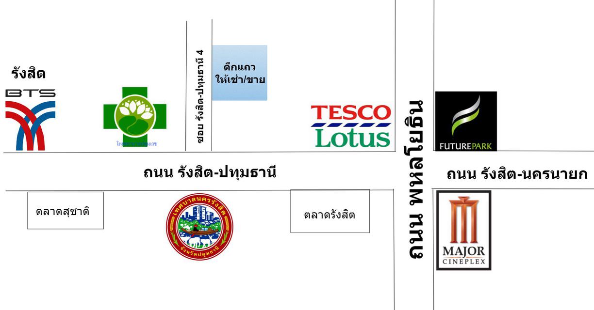 ตึกแถว ปทุมธานี รังสิต ใกล้ ชุมชน ตลาด ฟิวเจอร์พาร์ค รพ ปทุมเวช 6