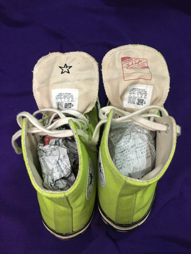 Converse Chuck Taylor 70s lime twist 9 White High Beige Cream yellow 1970s รูปที่ 5