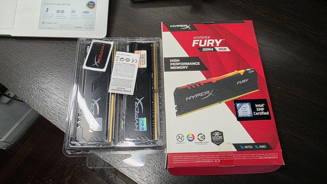 RAM Kingston HyperX FURY DDR4 RGB 32GB/3200 (16x2) ประกัน LT.