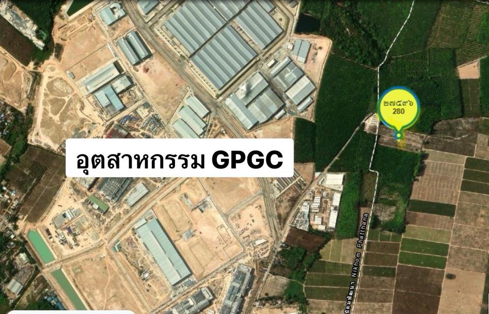 ที่ดินเปล่า ใกล้ อุตสาหกรรม GPGC มาบข่า จ.ระยอง ทำเลทอง 1