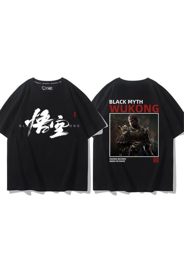 เสื้อยืดจากเกม Black Myth: Wukong เสื้อยืดฤดูร้อนสไตล์ เลข 1-5 5