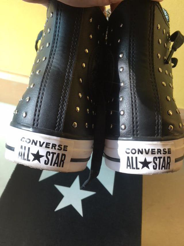 ขายรองเท้า converse หนังหุ้มข้อ แท้ สีดำ  เบอร์ US 7 ใหม่มาก 4