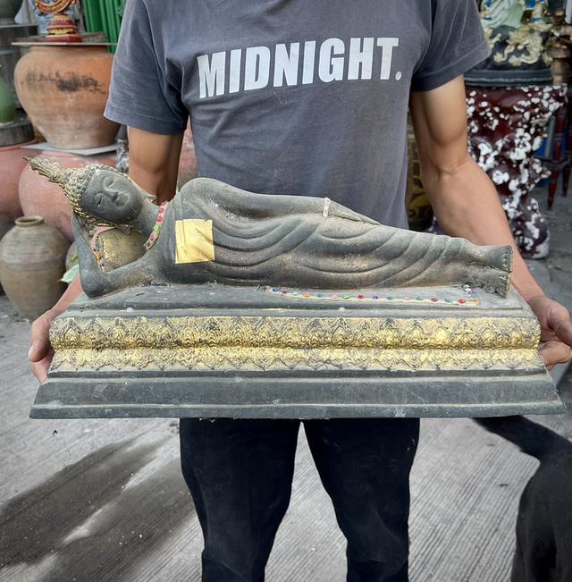 พระพุทธรูปปางไสยยาสน์ ทองเหลือง ขนาด20นิ้ว พระบูชาประจำวันอังคาร 2