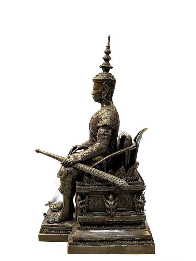 604.พระบรมรูปหล่อในหลวงรัชกาลที่ 5 พระบาทสมเด็จพระปรมินทรมหาจุฬาลงกรณ์ พระจุลจอมเกล้าเจ้าอยู่หัว ทรงประทับนั่งบัลลังก์ หน้าตัก 14 นิ้ว 3