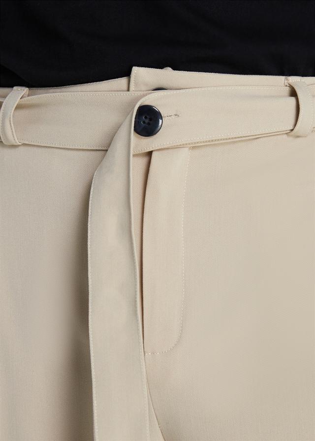 กางเกง ทรงลุงสีครีมและสีขาว รูปที่ 4