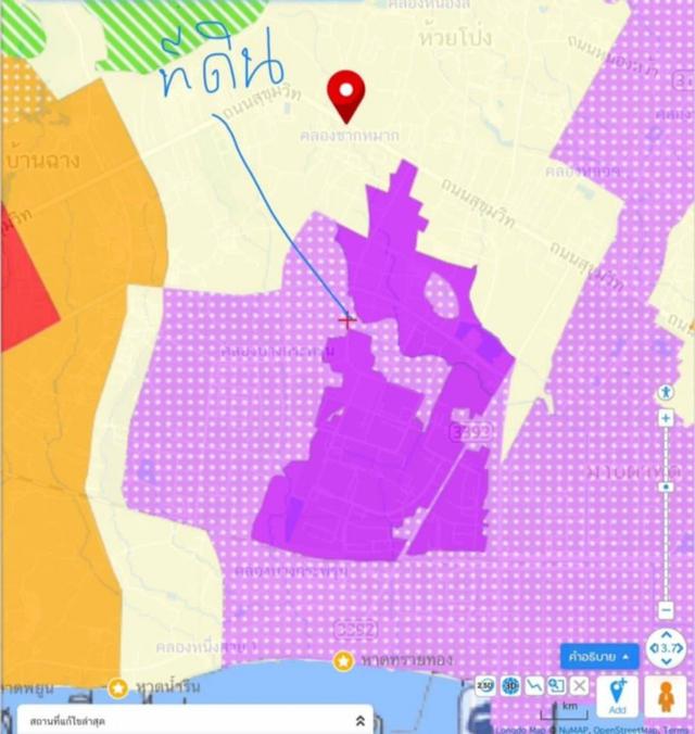 ขาย-เช่าที่ดินในนิคมเอเชียมาบตาพุด จ.ระยอง 》เนื้อที่ 5ไร่ 2งาน 66 ตรว. มีโฉนด 2 แปลงติดกัน 》พื้นที่สีม่วงลาย 1