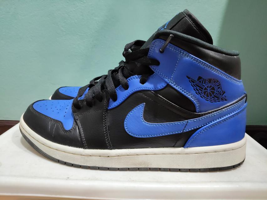 Air jordan 1 mid สีน้ำเงิน มือสอง รูปที่ 1