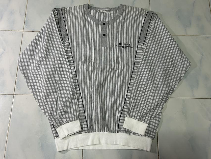 เสื้อแขนยาวคอเฮนลีย์วินเทจ 90s Jaldan Losh SLEEPER - Stripe Henley Neck Made in Japan