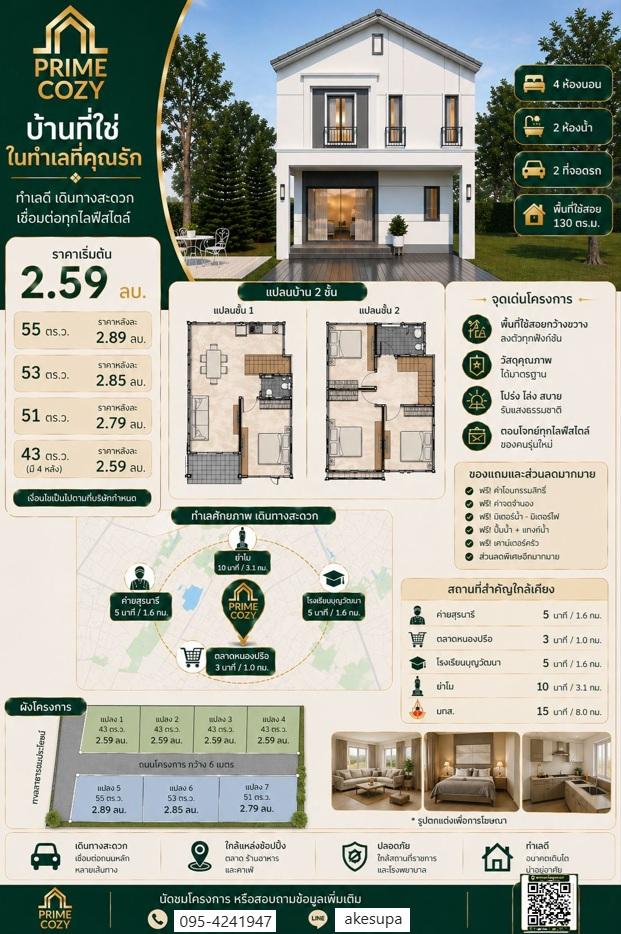 ขาย บ้าน ในโครงการ Prime Cozy หนองปรือ โคราช 7 หลังเท่านั้น 1