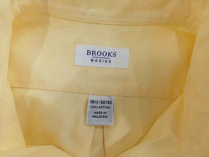 BROOKS BROTHERS แท้ อก46 เสื้อเชิ๊ตแขนยาวเหลืองผ้าOXFORDสปอต 5