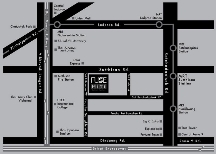 Condo Fuse Miti Sutthisan-Ratchada ใกล้ MRT สุทธิสาร 34.6 ตารางเมตร 1 ห้องนอน ชั้น8 เฟอร์บิ้วท์อินสุดหรู ตกแต่งตามรูป 13