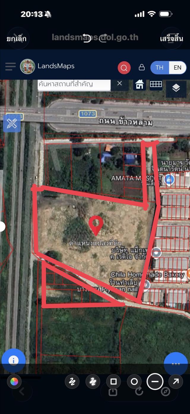 ที่ดินใกล้ถนนข้าวหลาม ใกล้บางแสน ทำเลดี ที่ถมแล้ว 1
