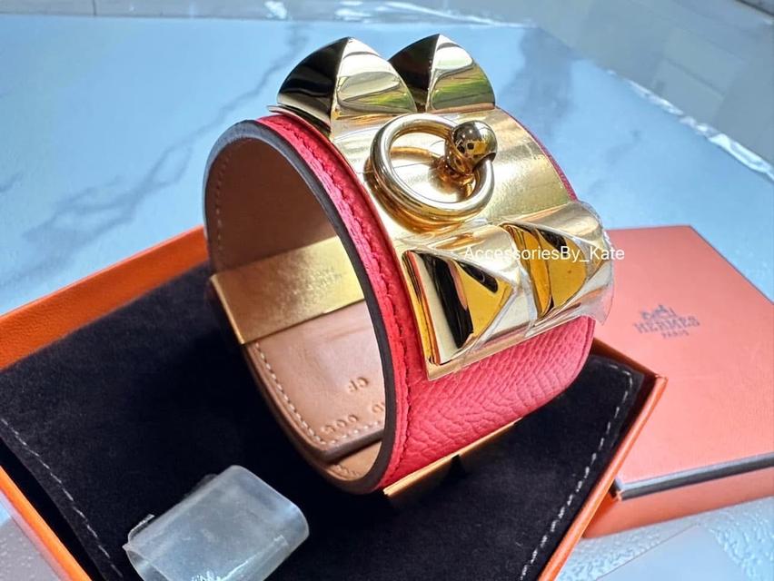 Used Like New Hermes CDC Bracelet Red Epsom Leather  8